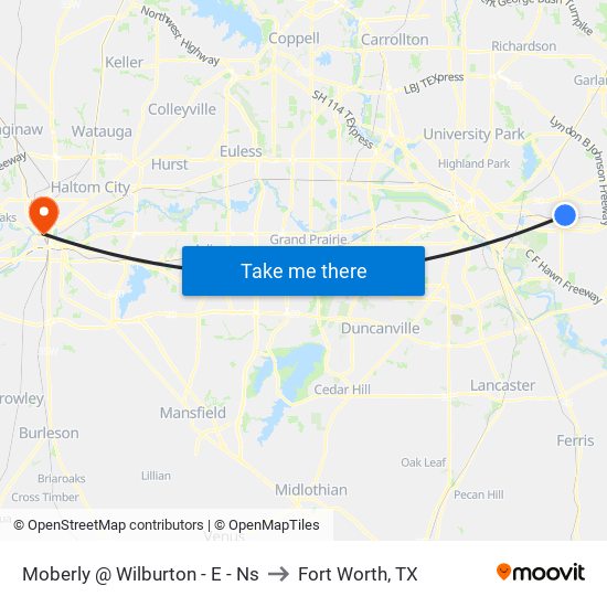 Moberly @ Wilburton - E - Ns to Fort Worth, TX map