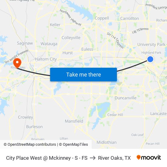 City Place West @ Mckinney - S - FS to River Oaks, TX map