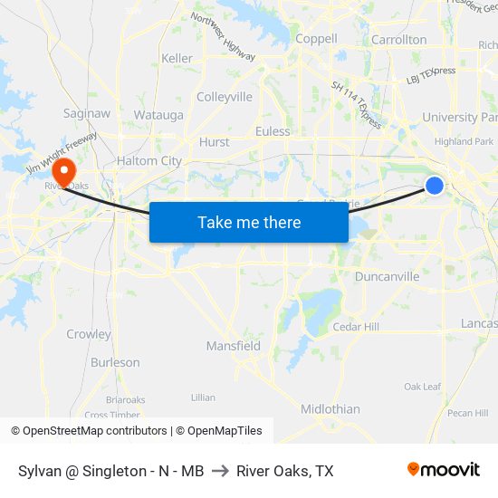 Sylvan @ Singleton - N - MB to River Oaks, TX map
