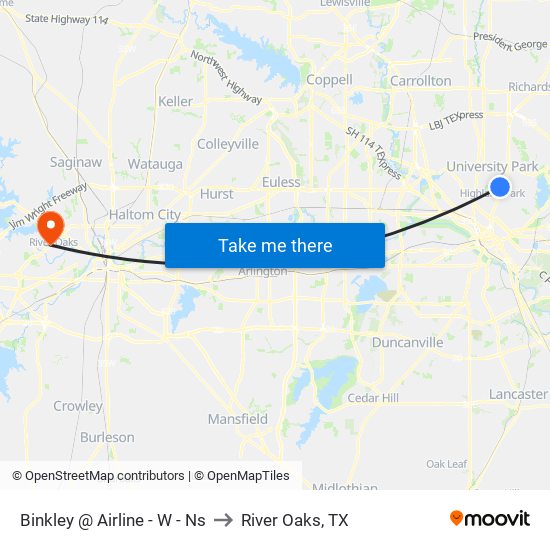 Binkley @ Airline - W - Ns to River Oaks, TX map