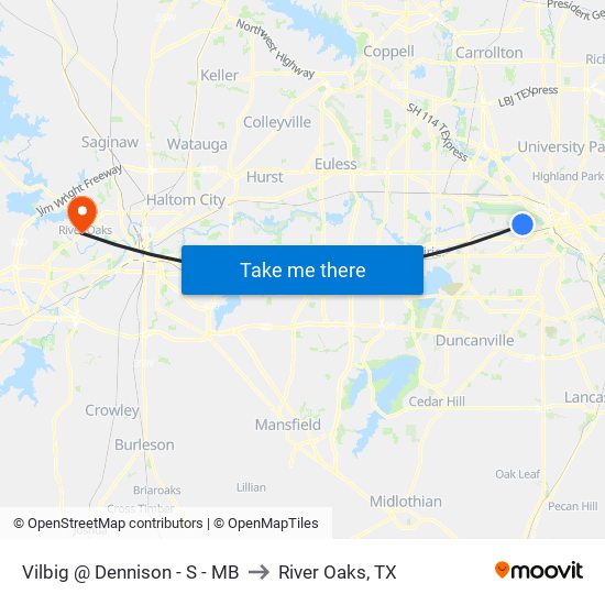 Vilbig @ Dennison - S - MB to River Oaks, TX map