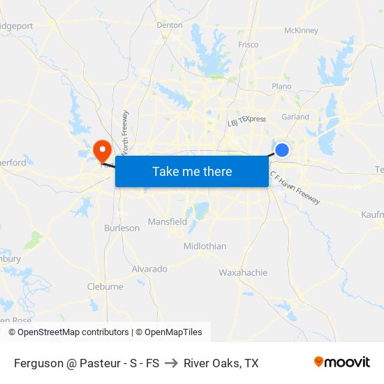 Ferguson @ Pasteur - S - FS to River Oaks, TX map