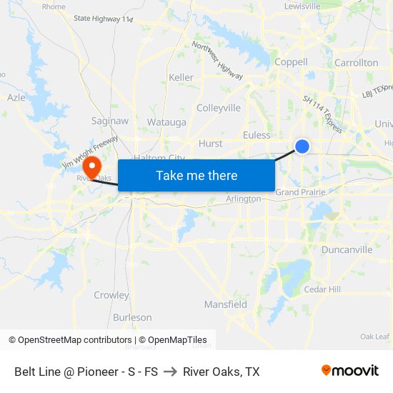 Belt Line @ Pioneer - S - FS to River Oaks, TX map