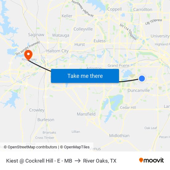 Kiest @ Cockrell Hill - E - MB to River Oaks, TX map