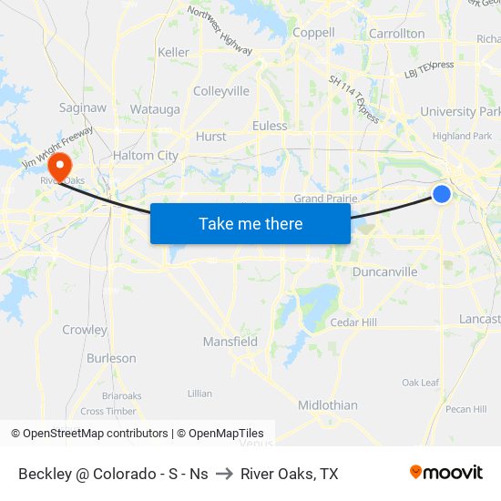 Beckley @ Colorado - S - Ns to River Oaks, TX map