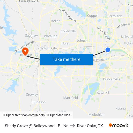 Shady Grove @ Balleywood - E - Ns to River Oaks, TX map