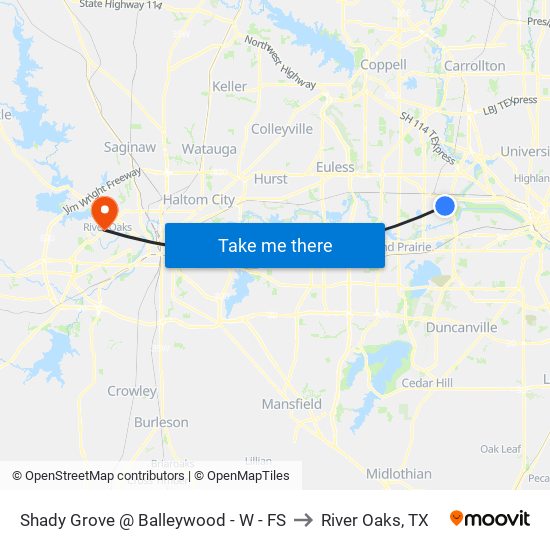 Shady Grove @ Balleywood - W - FS to River Oaks, TX map