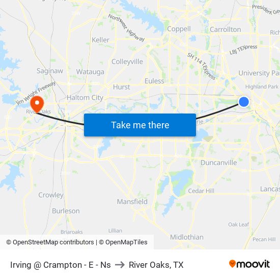 Irving @ Crampton - E - Ns to River Oaks, TX map