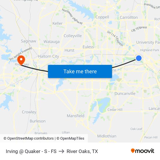 Irving @ Quaker - S - FS to River Oaks, TX map