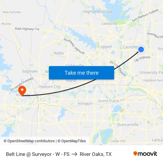 Belt Line @ Surveyor - W - FS to River Oaks, TX map