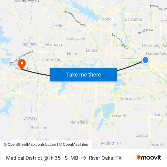 Medical District @ Ih 35 - S- MB to River Oaks, TX map