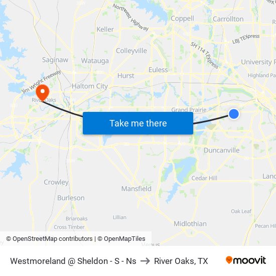 Westmoreland @ Sheldon - S - Ns to River Oaks, TX map