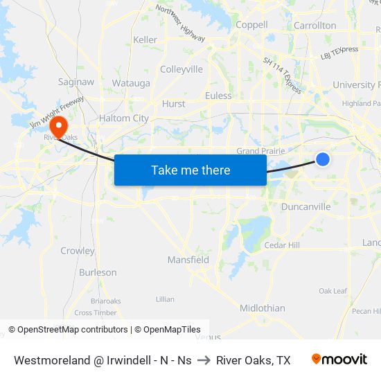 Westmoreland @ Irwindell - N - Ns to River Oaks, TX map