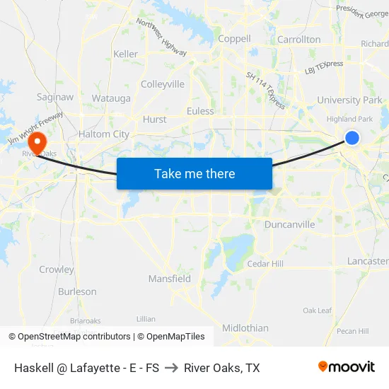 Haskell @ Lafayette - E - FS to River Oaks, TX map