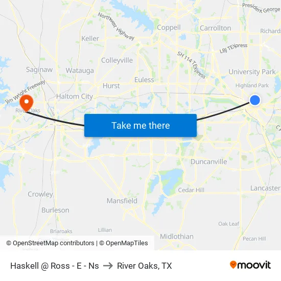Haskell @ Ross - E - Ns to River Oaks, TX map