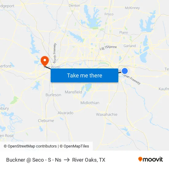 Buckner @ Seco - S - Ns to River Oaks, TX map