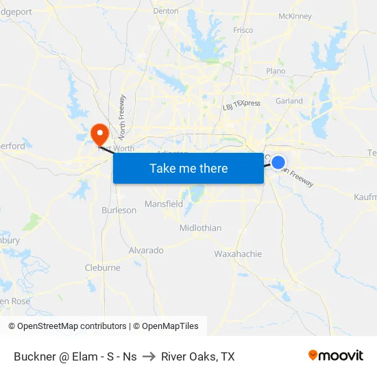 Buckner @ Elam - S - Ns to River Oaks, TX map