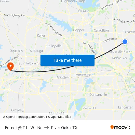 Forest @ T I - W - Ns to River Oaks, TX map