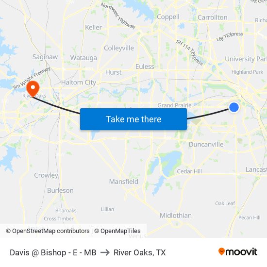 Davis @ Bishop - E - MB to River Oaks, TX map