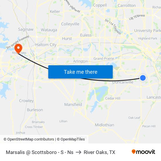 Marsalis @ Scottsboro - S - Ns to River Oaks, TX map