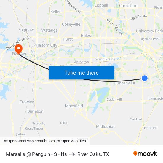 Marsalis @ Penguin - S - Ns to River Oaks, TX map