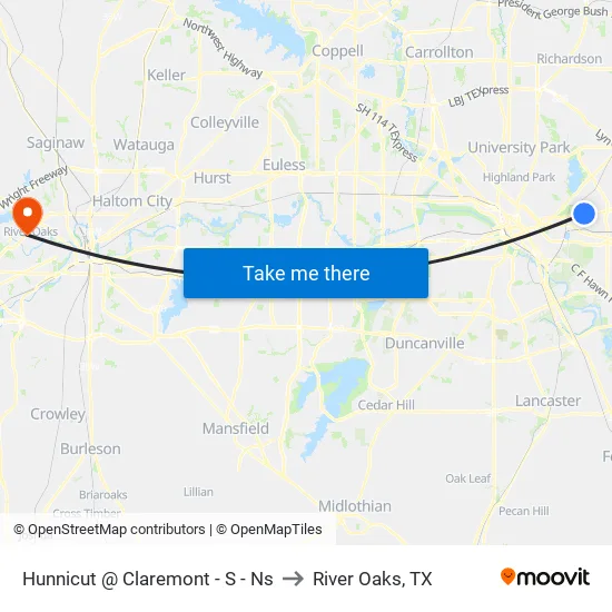 Hunnicut @ Claremont - S - Ns to River Oaks, TX map