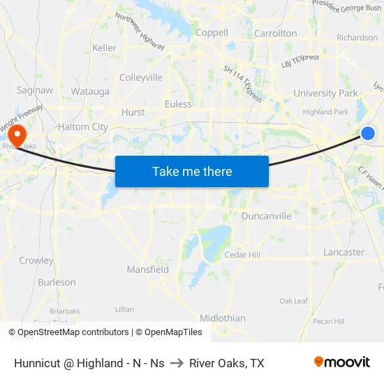Hunnicut @ Highland - N - Ns to River Oaks, TX map