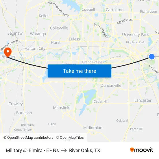 Military @ Elmira - E - Ns to River Oaks, TX map