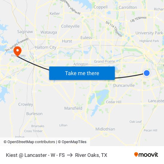 Kiest @ Lancaster - W - FS to River Oaks, TX map