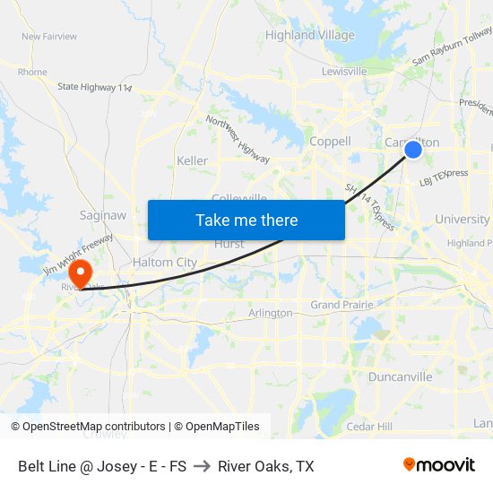 Belt Line @ Josey - E - FS to River Oaks, TX map