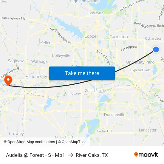 Audelia @ Forest - S - Mb1 to River Oaks, TX map