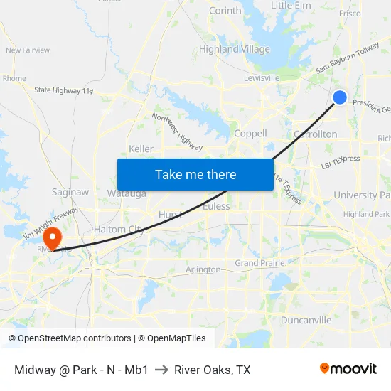 Midway @ Park - N - Mb1 to River Oaks, TX map