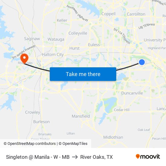 Singleton @ Manila - W - MB to River Oaks, TX map