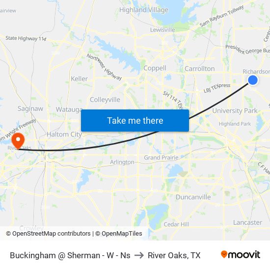 Buckingham @ Sherman - W - Ns to River Oaks, TX map