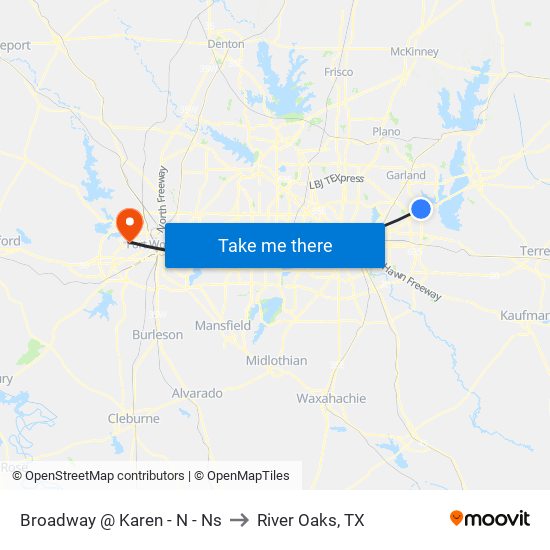 Broadway @ Karen - N - Ns to River Oaks, TX map