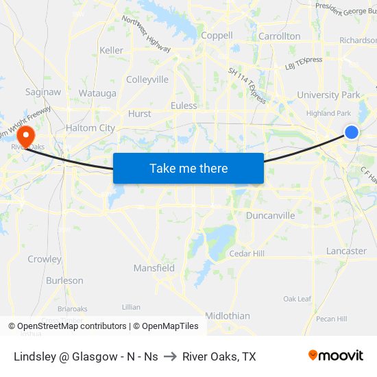 Lindsley @ Glasgow - N - Ns to River Oaks, TX map