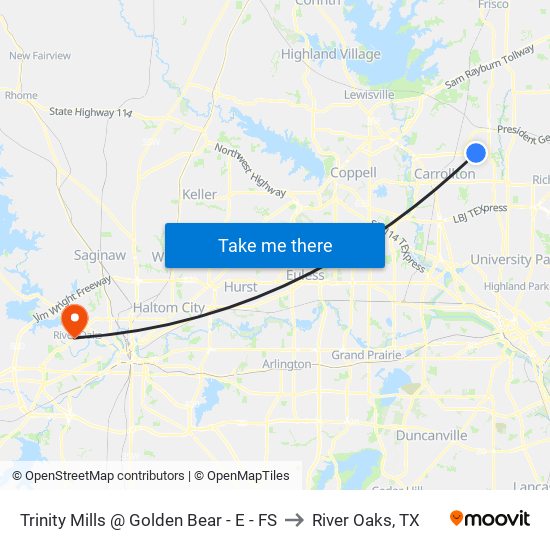 Trinity Mills @ Golden Bear - E - FS to River Oaks, TX map