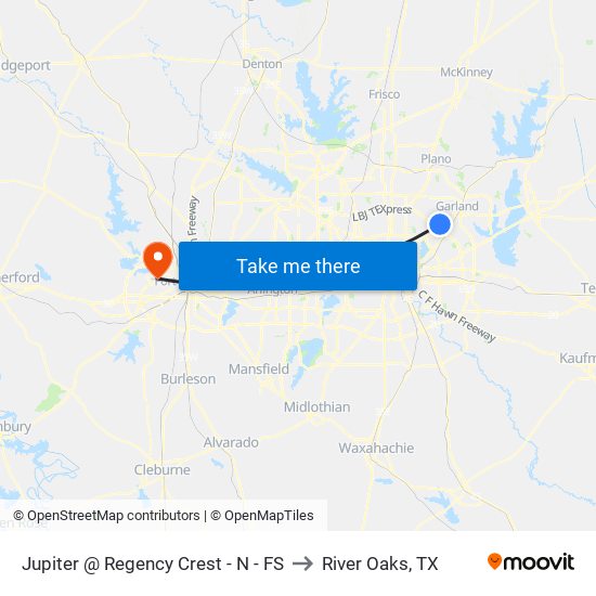 Jupiter @ Regency Crest - N - FS to River Oaks, TX map