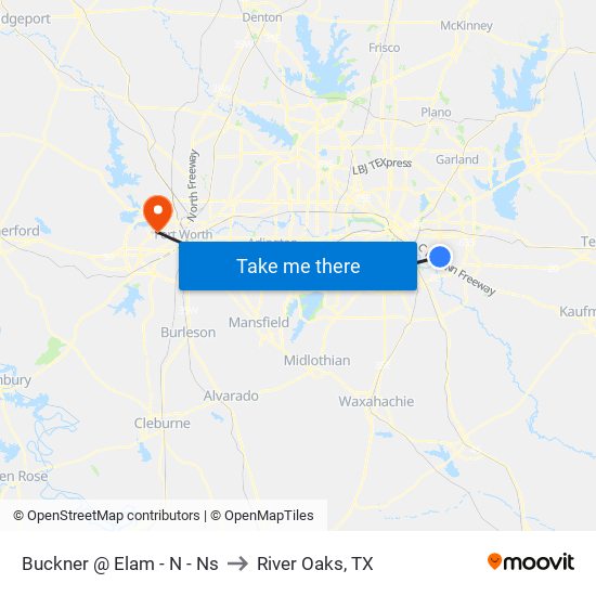 Buckner @ Elam - N - Ns to River Oaks, TX map