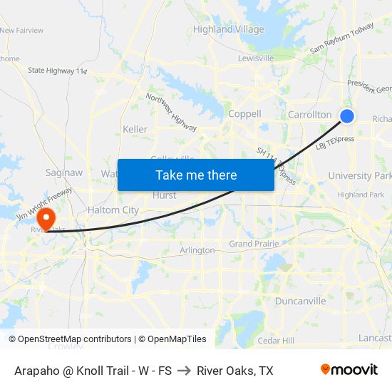 Arapaho @ Knoll Trail - W - FS to River Oaks, TX map