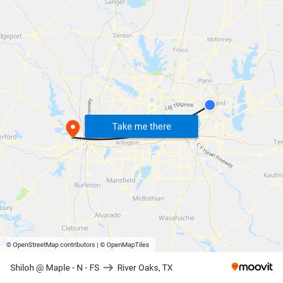 Shiloh @ Maple - N - FS to River Oaks, TX map