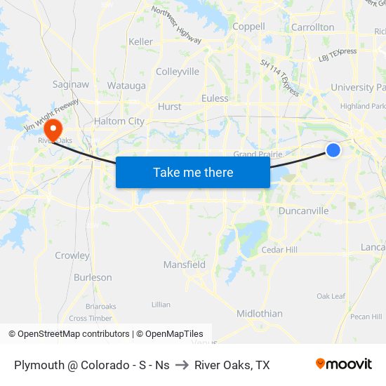 Plymouth @ Colorado - S - Ns to River Oaks, TX map