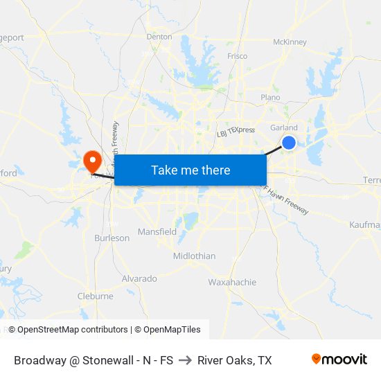 Broadway @ Stonewall - N - FS to River Oaks, TX map