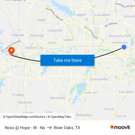 Ross @ Hope - W - Ns to River Oaks, TX map