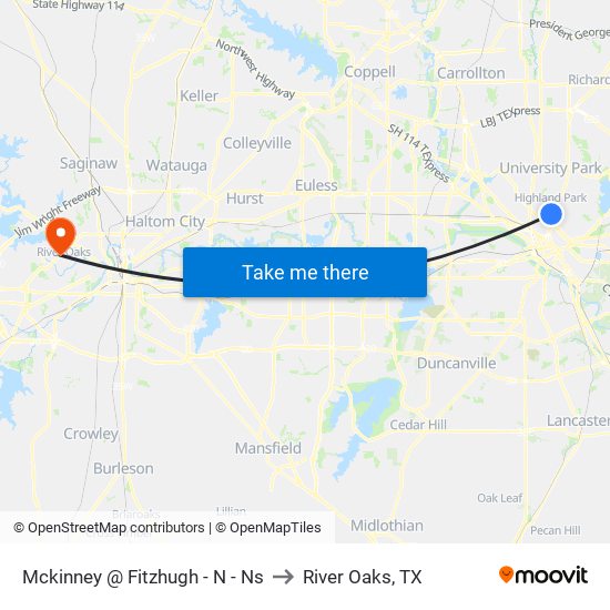 Mckinney @ Fitzhugh - N - Ns to River Oaks, TX map