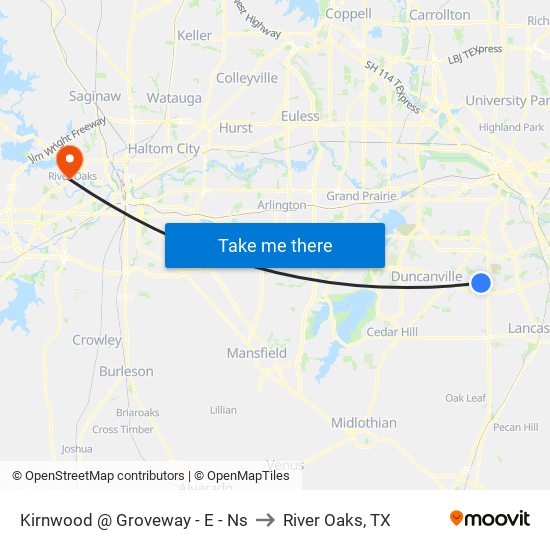 Kirnwood @ Groveway - E - Ns to River Oaks, TX map