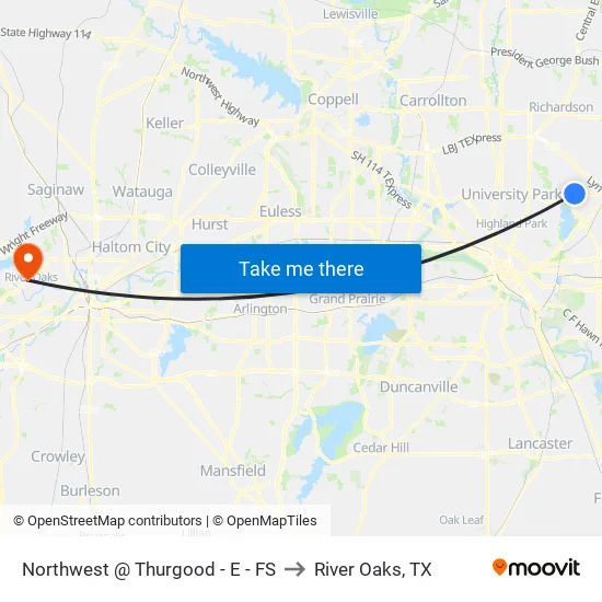 Northwest @ Thurgood - E - FS to River Oaks, TX map