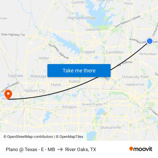 Plano @ Texas - E - MB to River Oaks, TX map