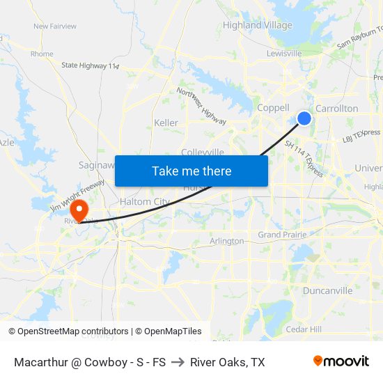 Macarthur @ Cowboy - S - FS to River Oaks, TX map