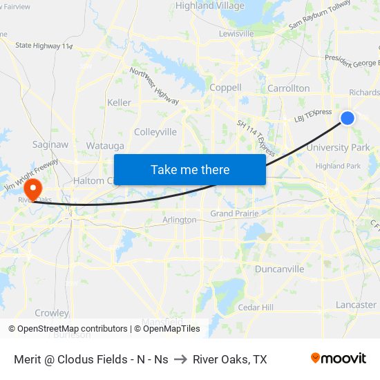 Merit @ Clodus Fields - N - Ns to River Oaks, TX map